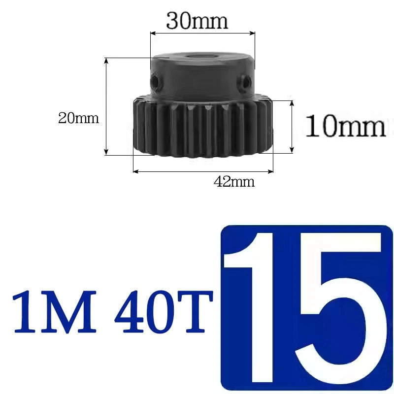 Spur Gears 1 Mod Transmission Gear With Step 45# Steel Pinion Motor Gear 30T~44T