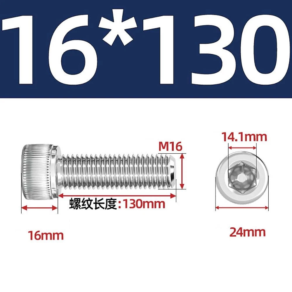Socket Head Cap Screws – A2 Stainless Steel, M6 to M24, Hex Drive (DIN 912)