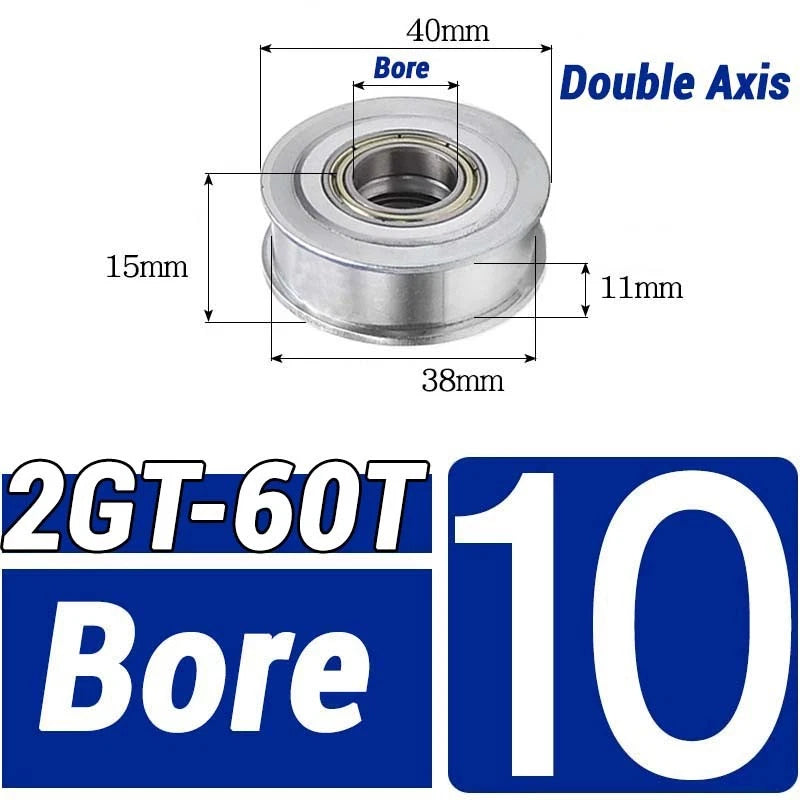 GT2 Timing Belt Pulley 16-100 Teeth 6-10mm Teeth Width Bore 3mm-25mm For 3D