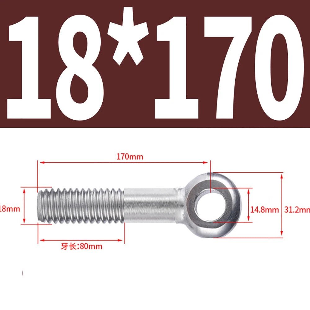 M5 - M24 A2 304 Stainless Steel Partially Threaded Forged Eye Bolts with Rings for Wire Rope & Hanging - HomeDIYer