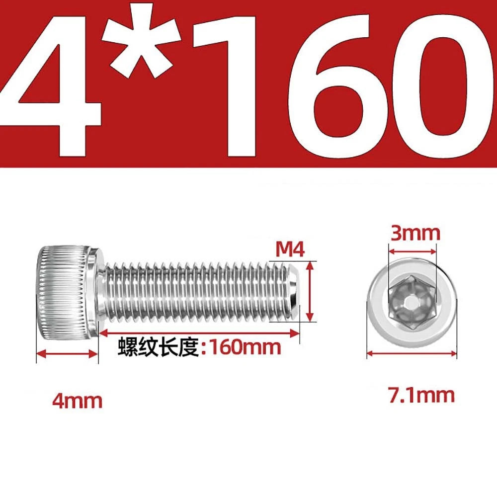 M3 M4 M5 Socket Head Cap Screws – A2 Stainless Steel, High Strength & Corrosion Resistant