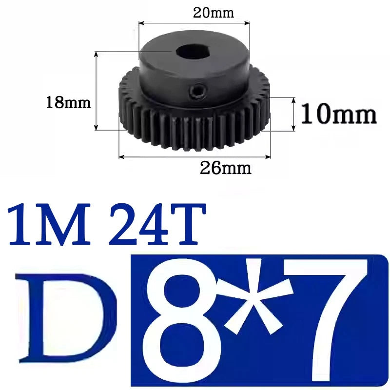 Spur Gears 1 Mod Transmission Gear With Step 45# Steel Pinion Motor Gear 10T~29T