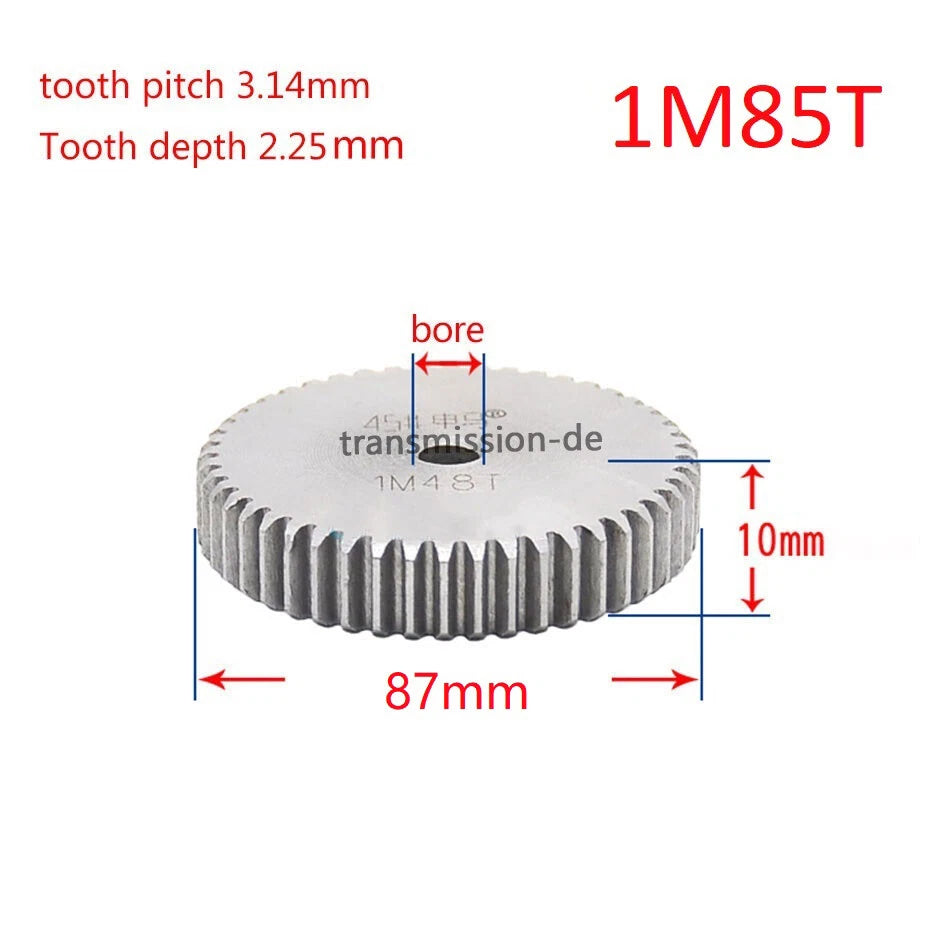 1 Mod 45# Steel Spur Gears Pinion Gear Thickness 10mm 12-160 Teeth For 3D CNC
