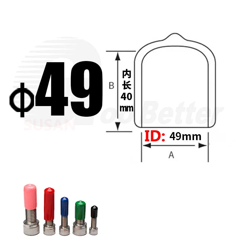PVC End Caps for Screws, Bolts, Rods & Tubes – Thread Cover Protector, Cable Insulation Caps (1.3mm – 90mm, Black, 15-50mm Lengths)