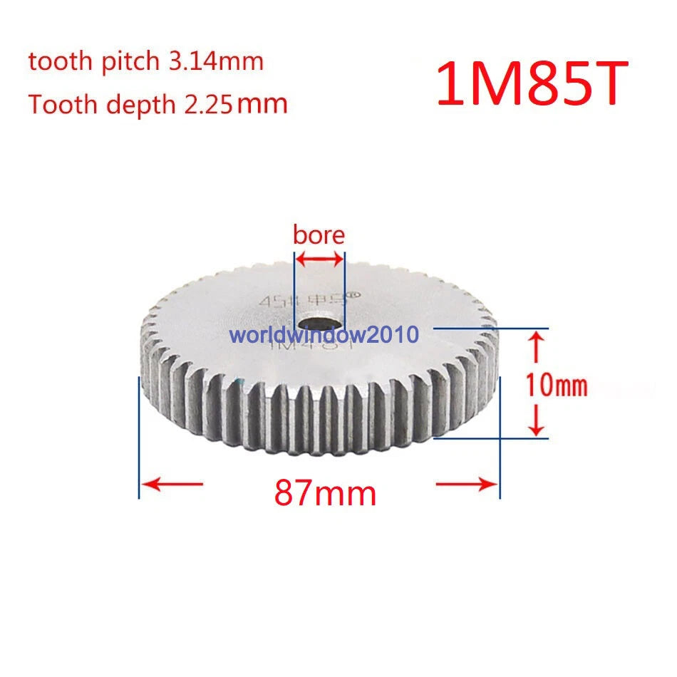 45# Steel Spur Gear 1M12T-1M100T Metal Mod 1 Pinion Gear 12-100 Tooth Moter Gear
