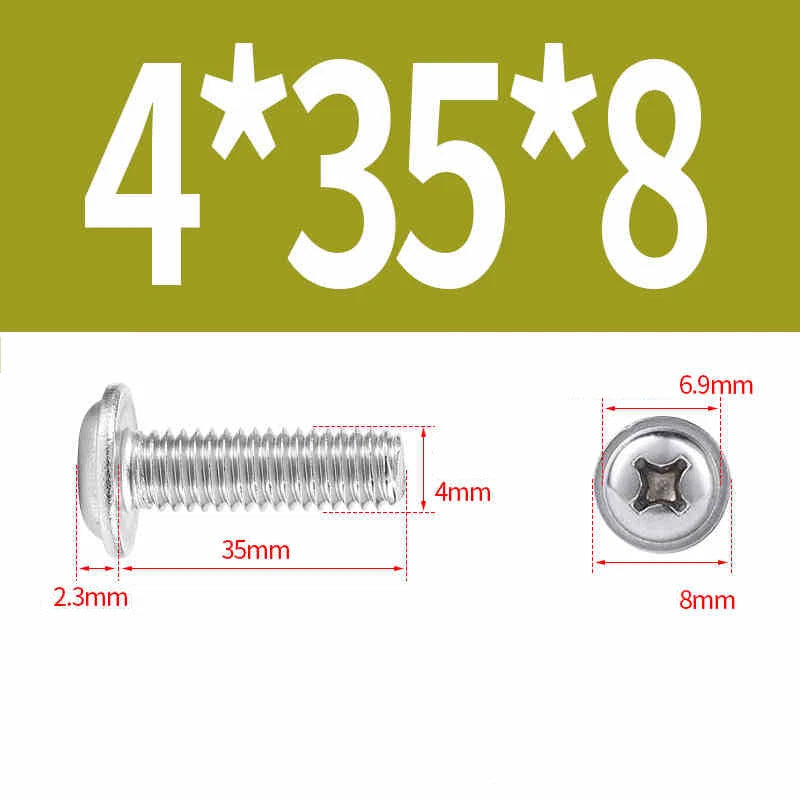 Phillips Flanged Pan Head Machine Screws – 304 / 316 Stainless Steel, Built‑in Washer (3–60mm Lengths)