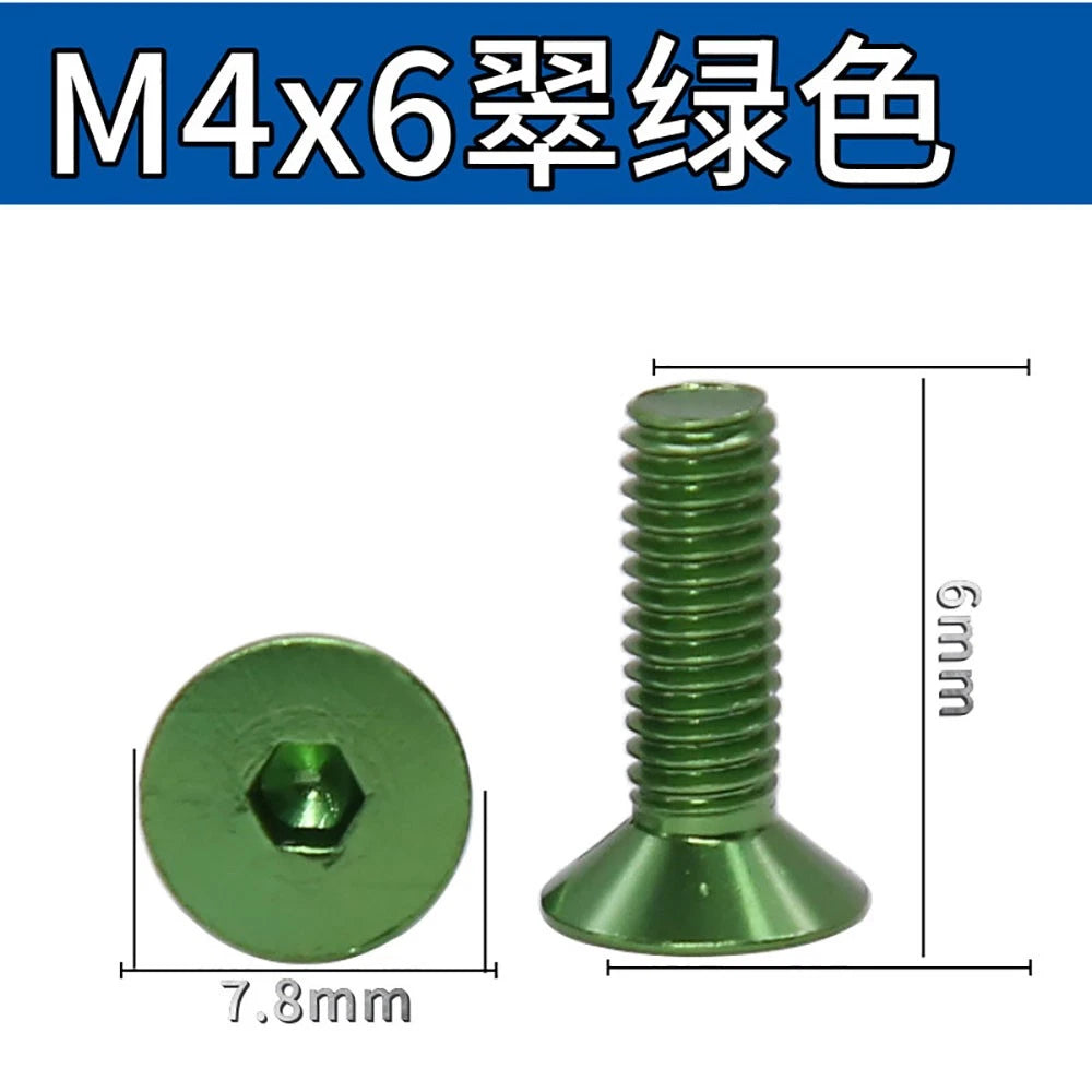 M3.5 / M4 Countersunk Hex Socket Screws — Anodized Aluminum Alloy, 10 Colors