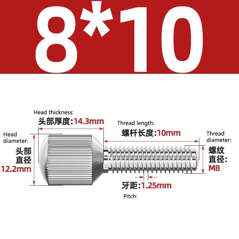A2 Stainless Steel Knurled Thumb Screws – Small Head, Hand Tighten Fasteners (M2 to M8) - HomeDIYer