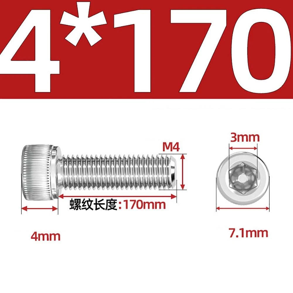 M3 M4 M5 Socket Head Cap Screws – A2 Stainless Steel, High Strength & Corrosion Resistant