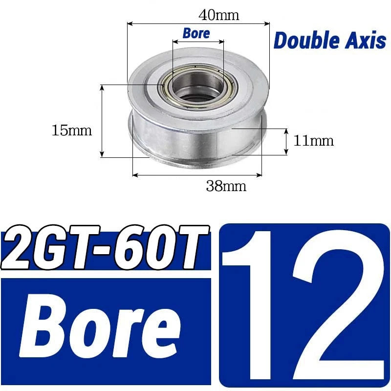 GT2 Timing Belt Pulley 16-100 Teeth 6-10mm Teeth Width Bore 3mm-25mm For 3D
