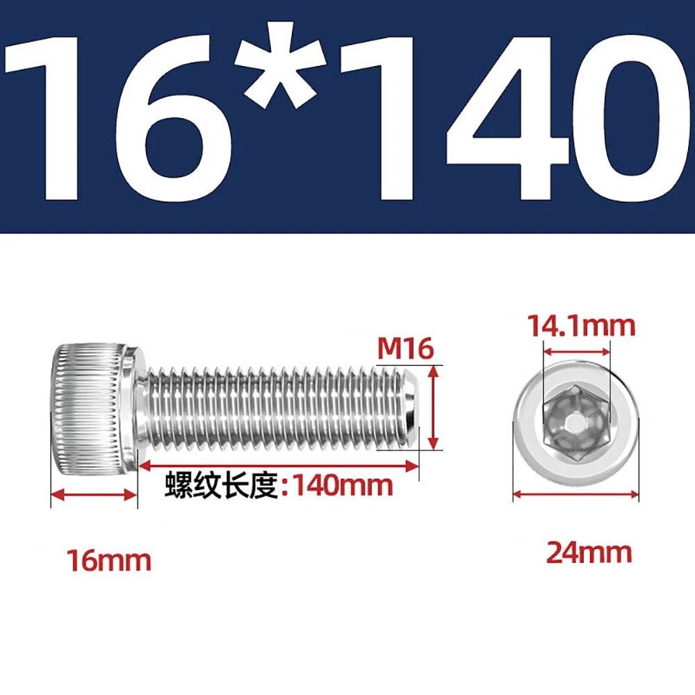 Socket Head Cap Screws – A2 Stainless Steel, M6 to M24, Hex Drive (DIN 912)