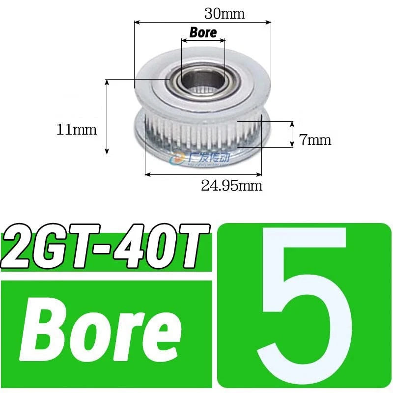 GT2 Timing Belt Pulley 16-100 Teeth 6-10mm Teeth Width Bore 3mm-25mm For 3D