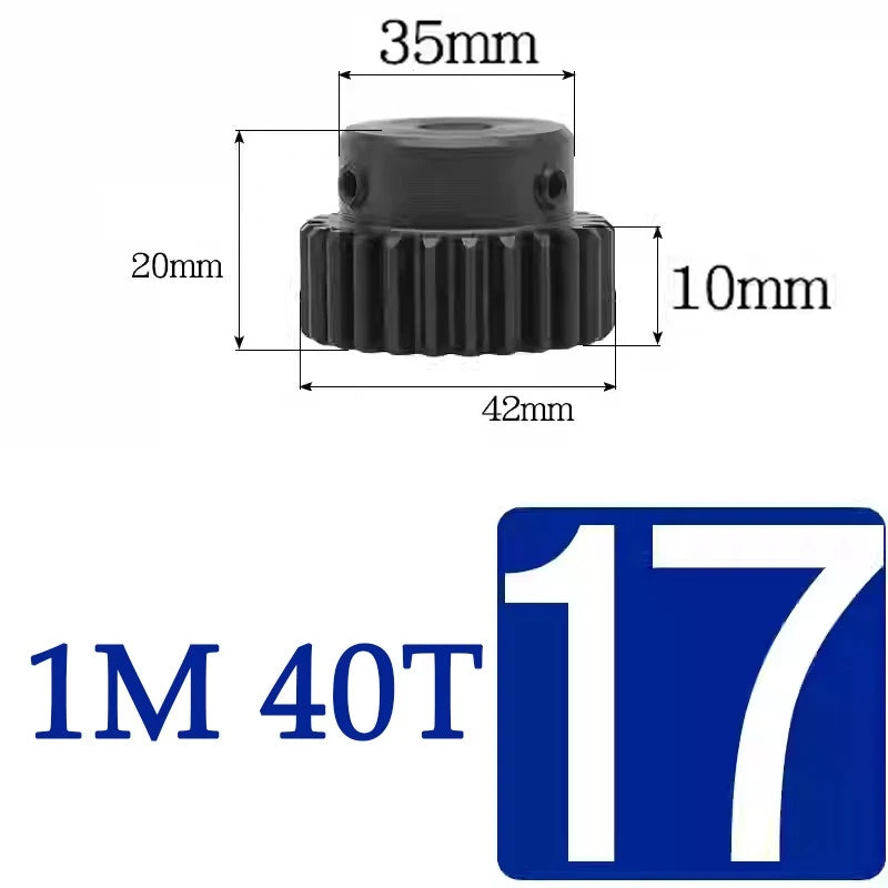 Spur Gears 1 Mod Transmission Gear With Step 45# Steel Pinion Motor Gear 30T~44T
