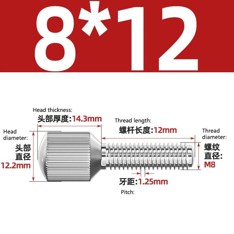 A2 Stainless Steel Knurled Thumb Screws – Small Head, Hand Tighten Fasteners (M2 to M8) - HomeDIYer