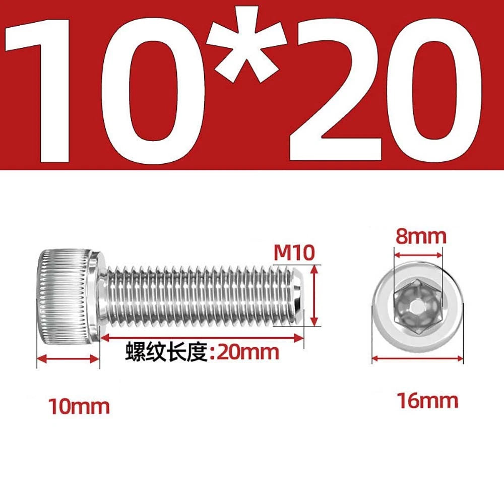 Socket Head Cap Screws – A2 Stainless Steel, M6 to M24, Hex Drive (DIN 912)