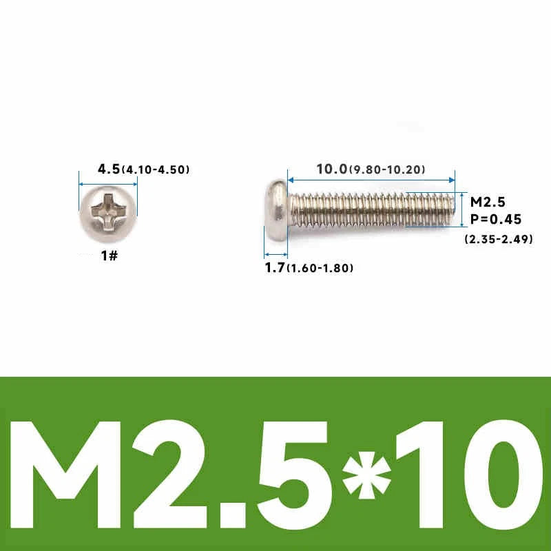 Phillips Pan Head Machine Screws – Carbon Steel M1 to M4, Multiple Lengths & Finishes