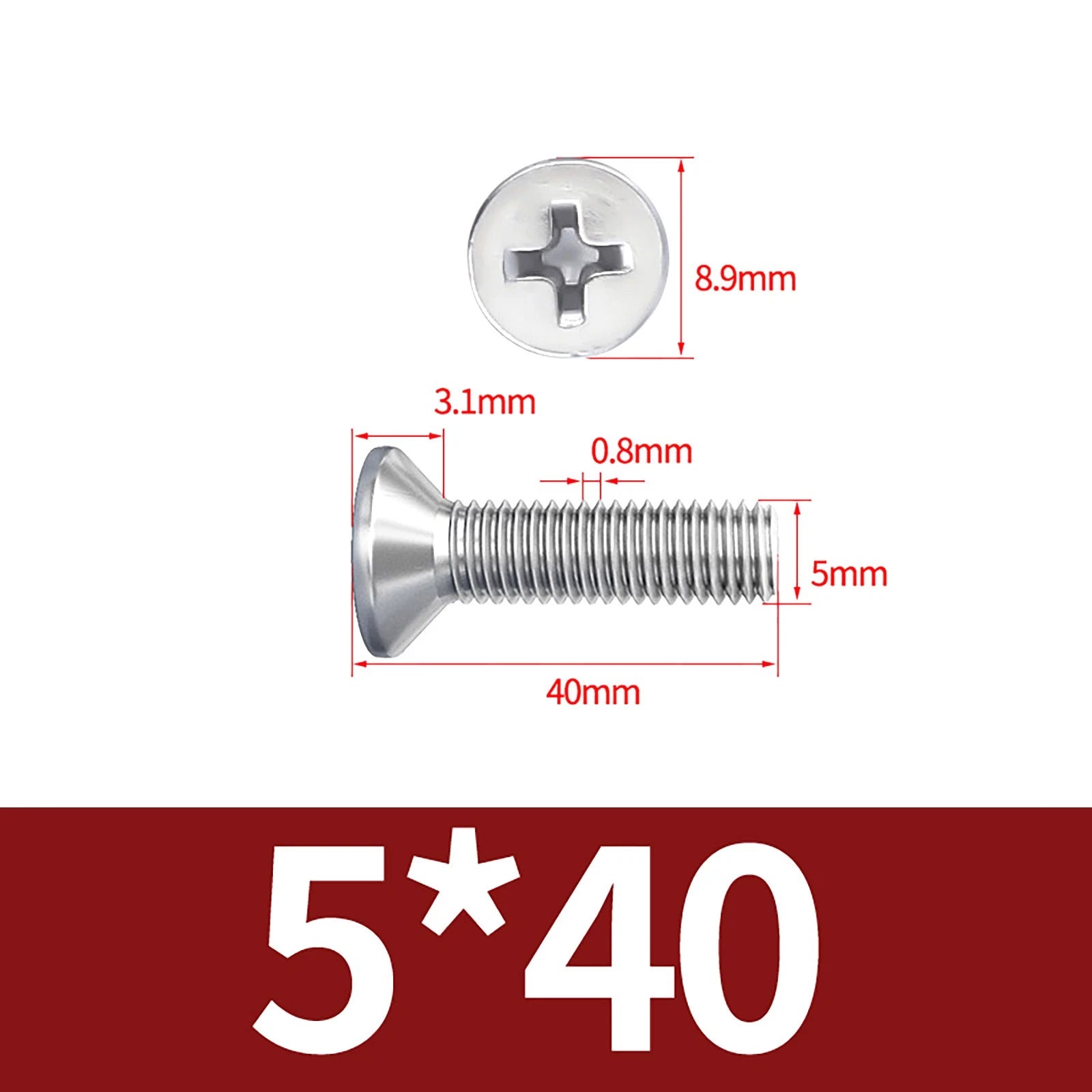 M3–M10 Phillips Countersunk Machine Screws – A2 Stainless Steel, Flat Head, Fully Threaded (3–100mm Overall Length)