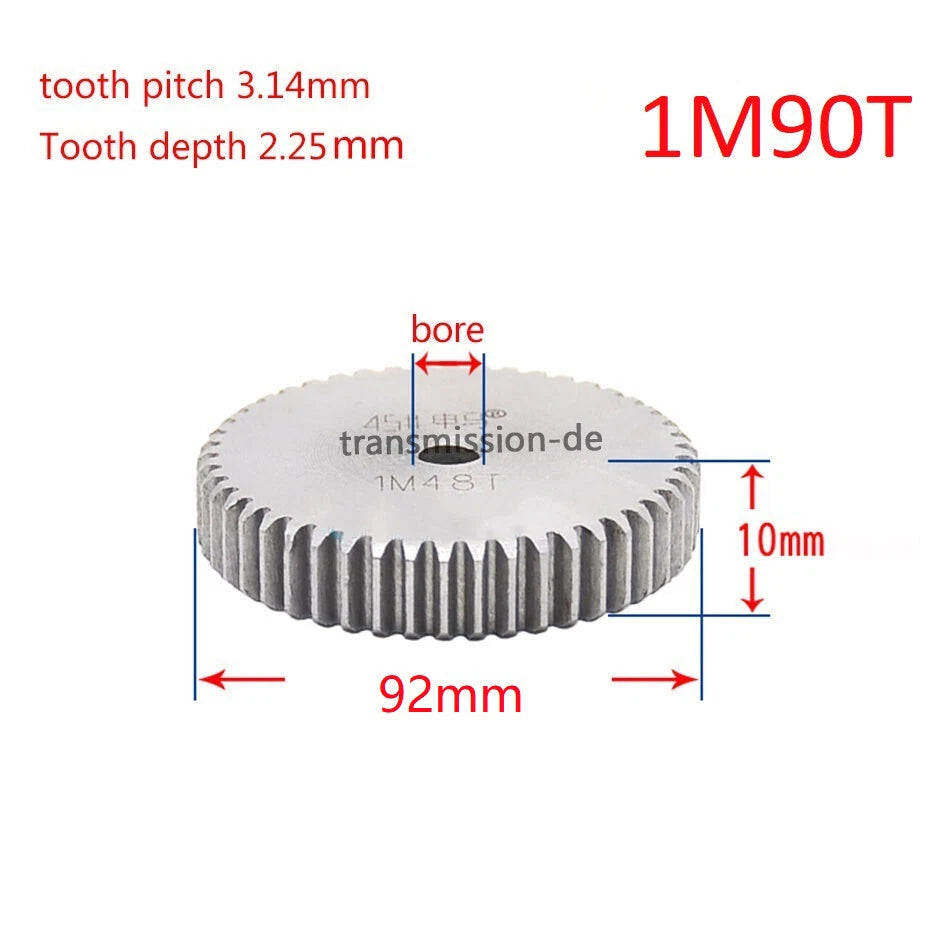 1 Mod 45# Steel Spur Gears Pinion Gear Thickness 10mm 12-160 Teeth For 3D CNC