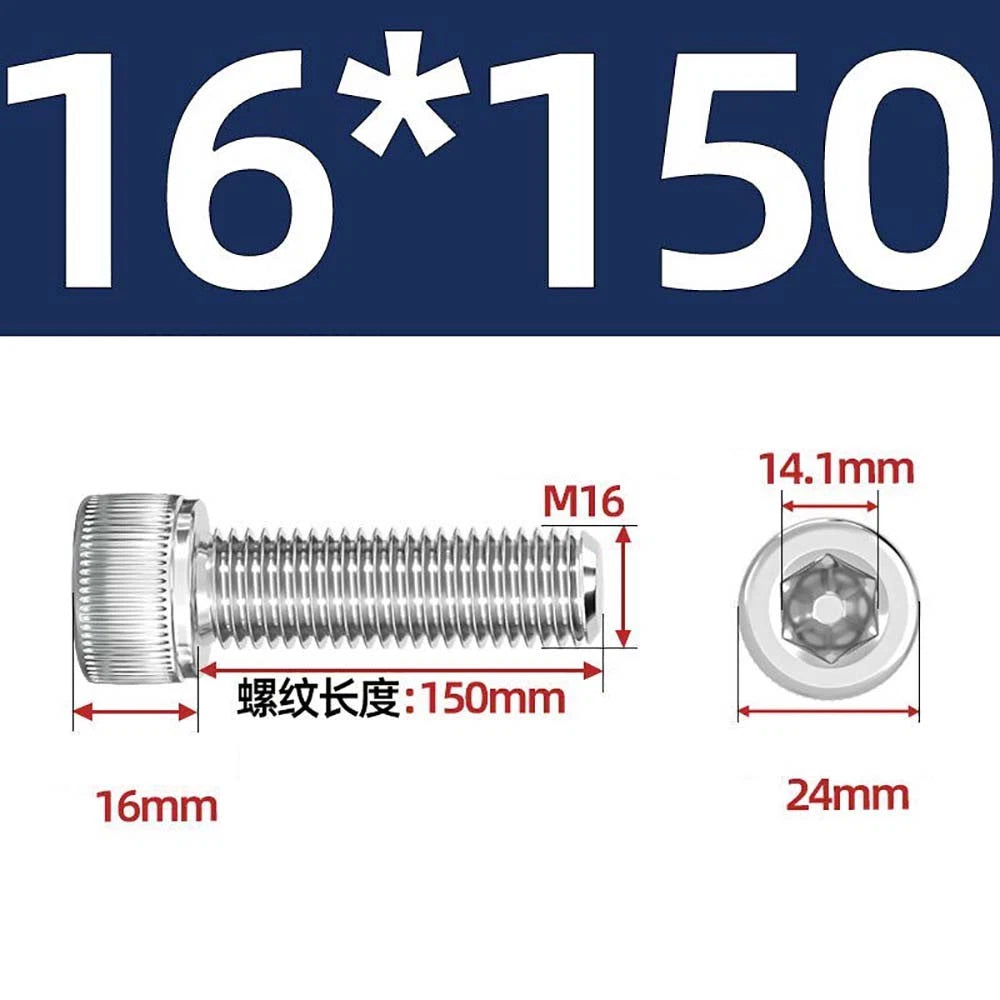 Socket Head Cap Screws – A2 Stainless Steel, M6 to M24, Hex Drive (DIN 912)