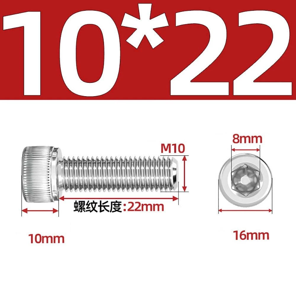 Socket Head Cap Screws – A2 Stainless Steel, M6 to M24, Hex Drive (DIN 912)