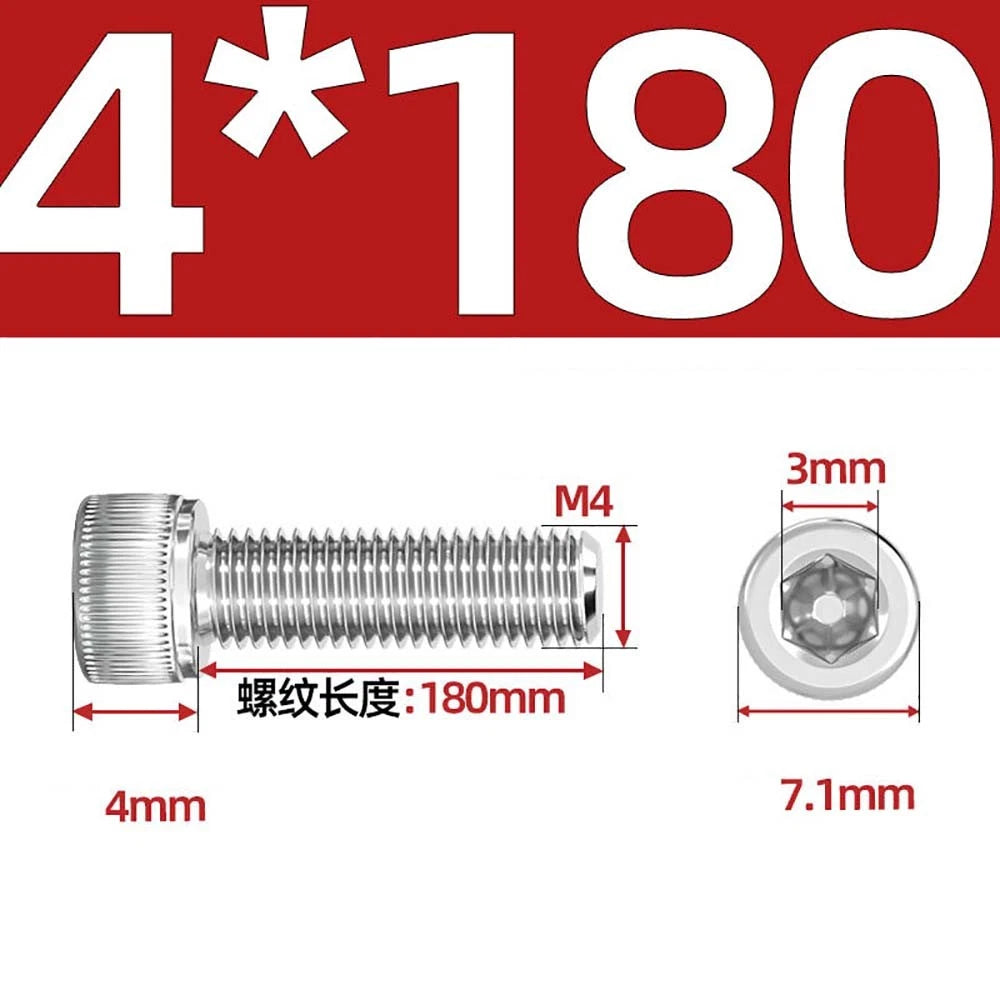 M3 M4 M5 Socket Head Cap Screws – A2 Stainless Steel, High Strength & Corrosion Resistant