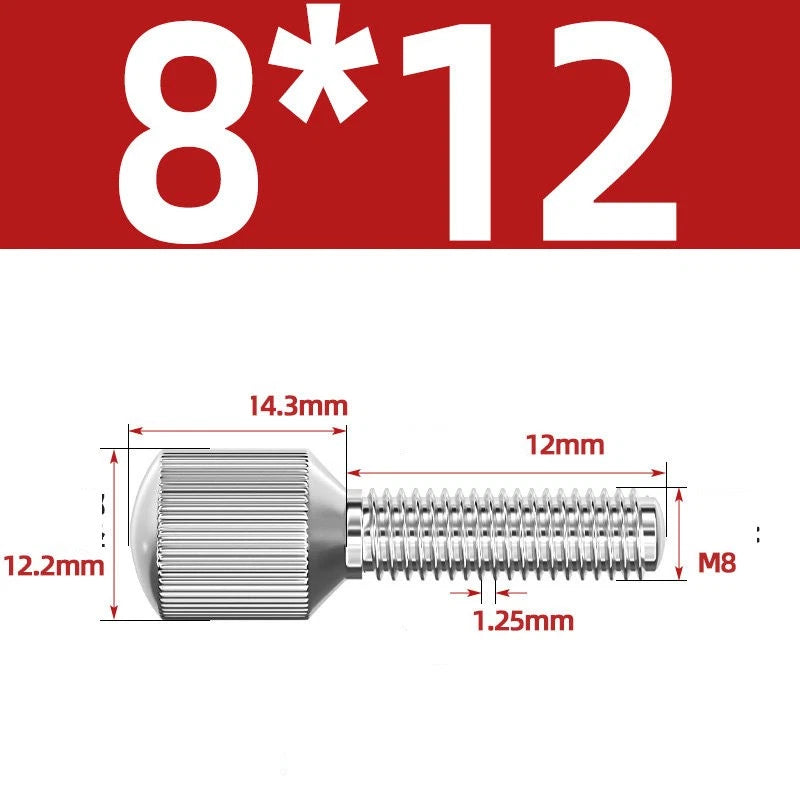 Knurled Thumb Screws – 304 Stainless Steel Small Head Thumbscrew Bolts M2–M8
