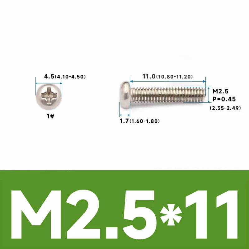 Phillips Pan Head Machine Screws – Carbon Steel M1 to M4, Multiple Lengths & Finishes