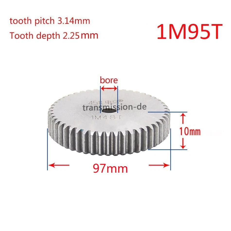 1 Mod 45# Steel Spur Gears Pinion Gear Thickness 10mm 12-160 Teeth For 3D CNC