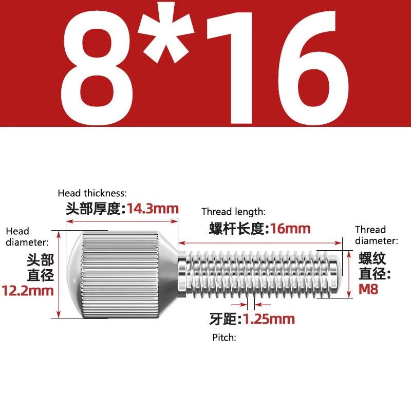 A2 Stainless Steel Knurled Thumb Screws – Small Head, Hand Tighten Fasteners (M2 to M8) - HomeDIYer