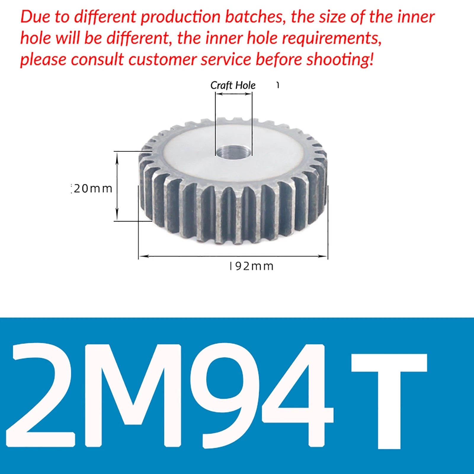 Mod 2 45# Steel Spur Gears Pinion Gear Thickn 20mm 10T - 100T Transmission Gear