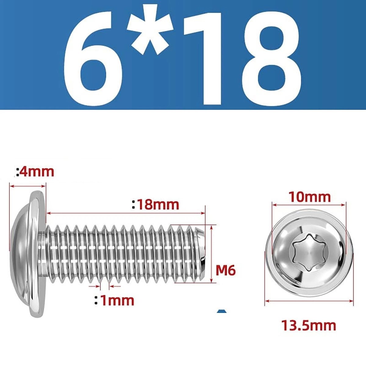 Torx Flanged Button Head Screws — 18 - 8 Stainless Steel, ISO 7380 - 2, M2 to M8 - HomeDIYer