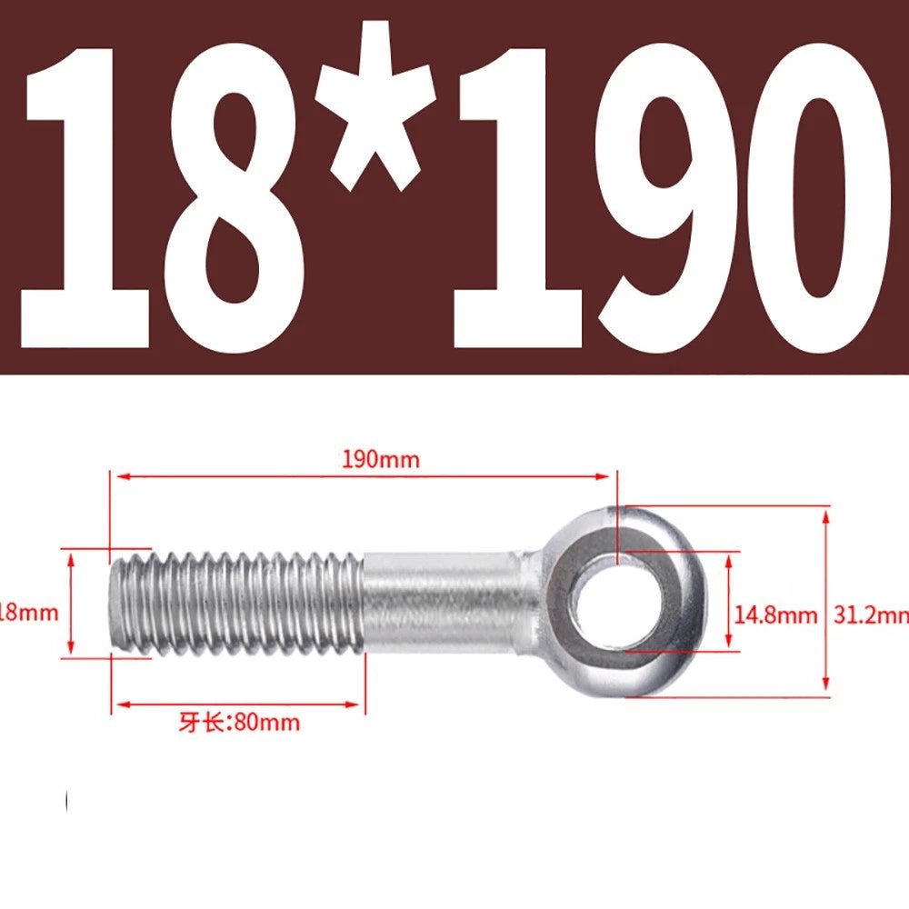 M5 - M24 A2 304 Stainless Steel Partially Threaded Forged Eye Bolts with Rings for Wire Rope & Hanging - HomeDIYer
