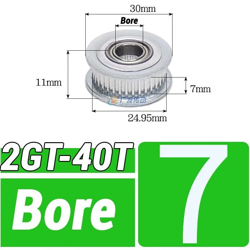 GT2 Timing Belt Pulley 16-100 Teeth 6-10mm Teeth Width Bore 3mm-25mm For 3D