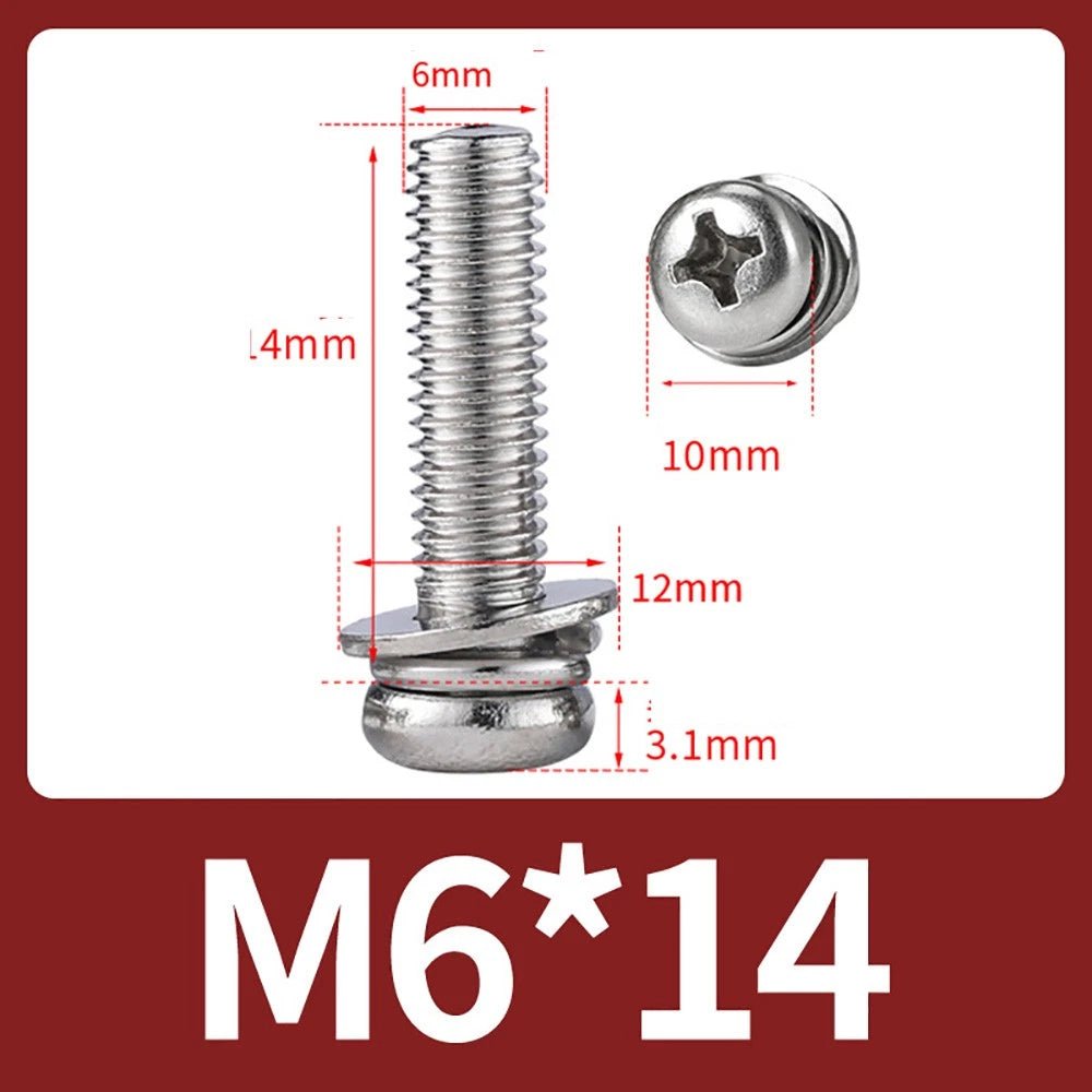 M2–M10 Phillips Button Head Machine Screws — 304 Stainless Steel - HomeDIYer