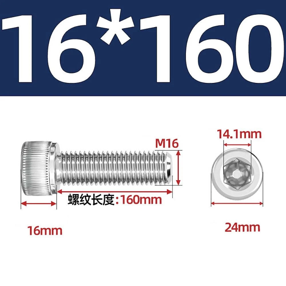 Socket Head Cap Screws – A2 Stainless Steel, M6 to M24, Hex Drive (DIN 912)