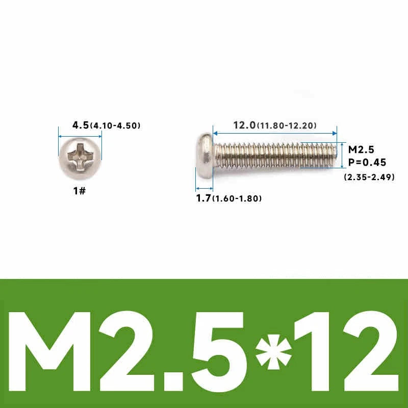 Phillips Pan Head Machine Screws – Carbon Steel M1 to M4, Multiple Lengths & Finishes