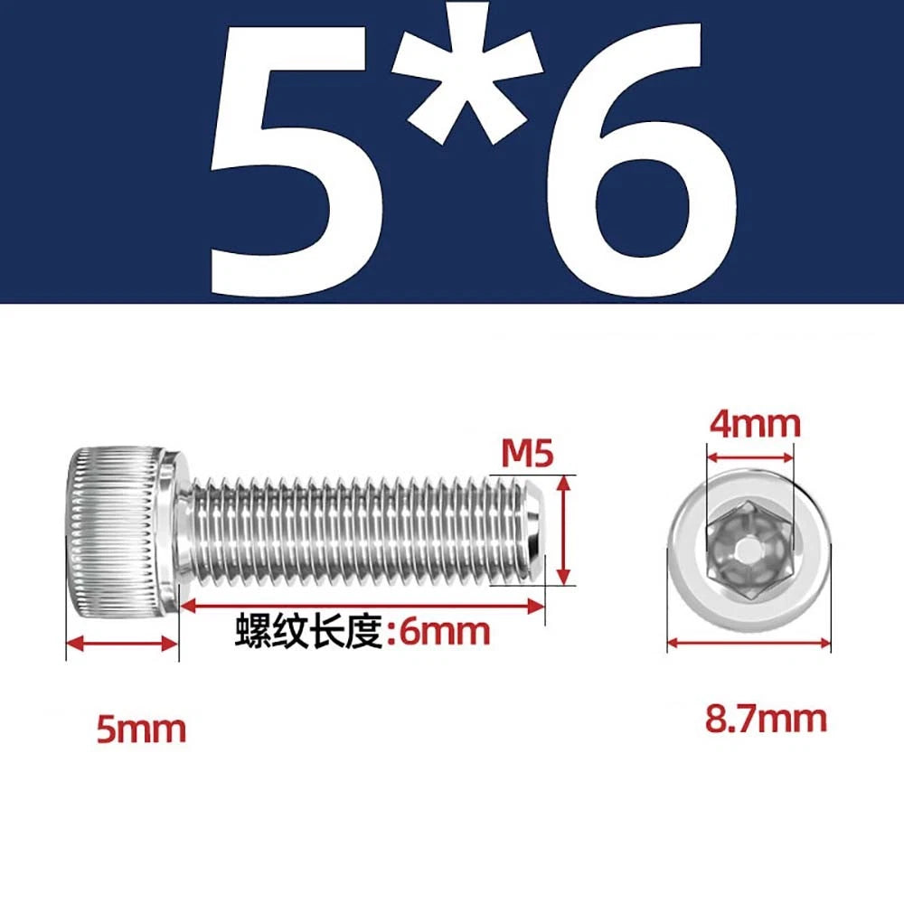M3 M4 M5 Socket Head Cap Screws – A2 Stainless Steel, High Strength & Corrosion Resistant