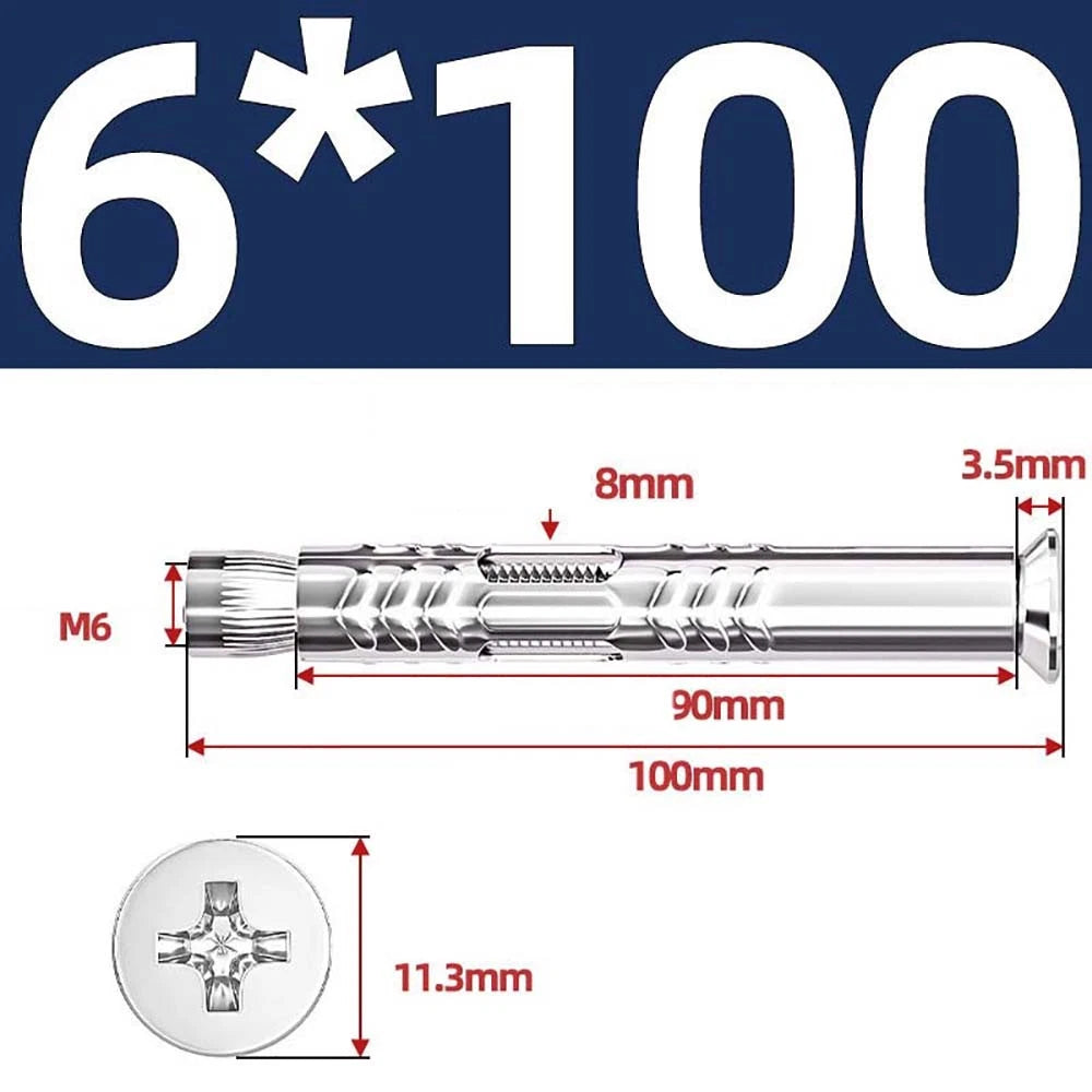 Sleeve Anchor Countersunk Phillips Expansion Bolts M6–M12 | 304/201 SS & Zinc