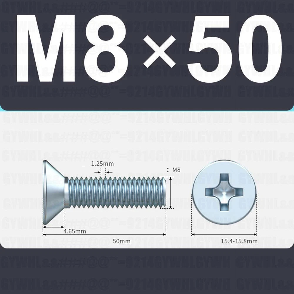 M3–M12 Zinc Plated Phillips Countersunk Machine Screws DIN 965 | Flat Head Bolts