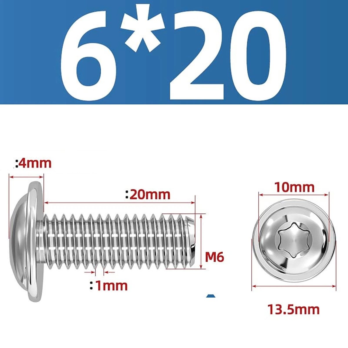 Torx Flanged Button Head Screws — 18 - 8 Stainless Steel, ISO 7380 - 2, M2 to M8 - HomeDIYer