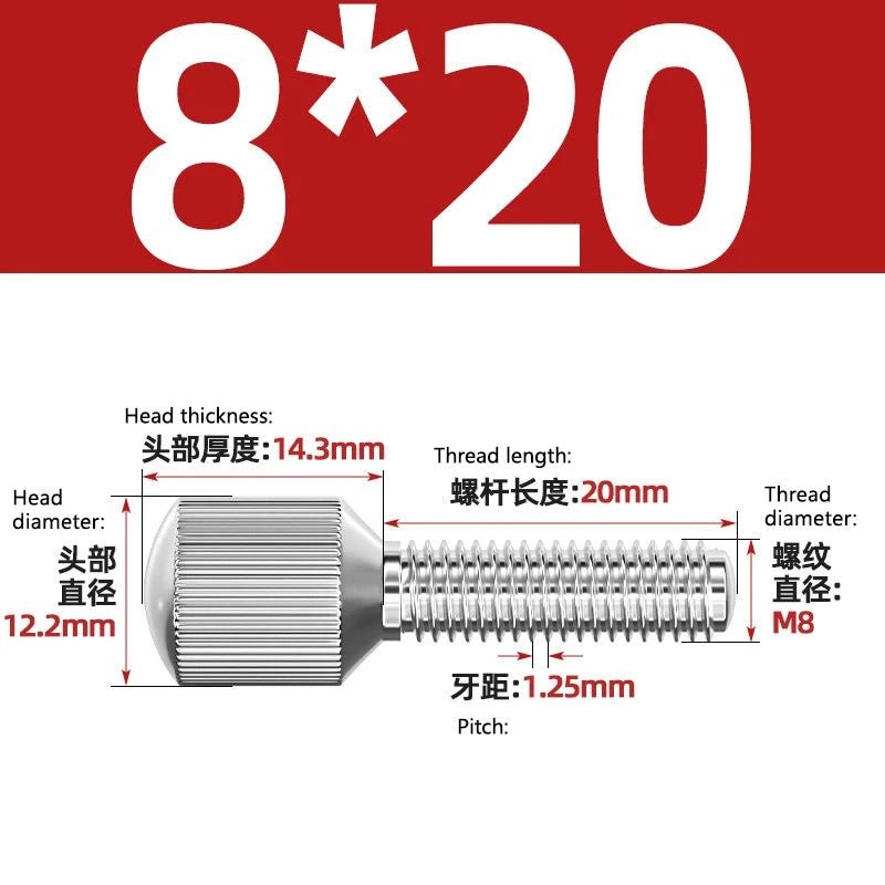 A2 Stainless Steel Knurled Thumb Screws – Small Head, Hand Tighten Fasteners (M2 to M8) - HomeDIYer