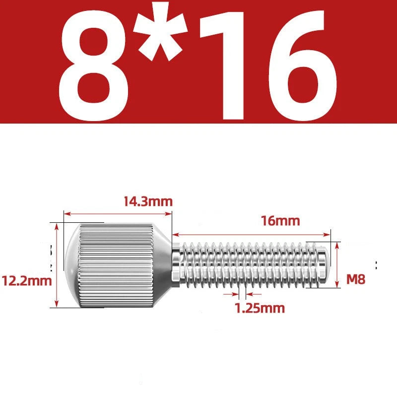 Knurled Thumb Screws – 304 Stainless Steel Small Head Thumbscrew Bolts M2–M8