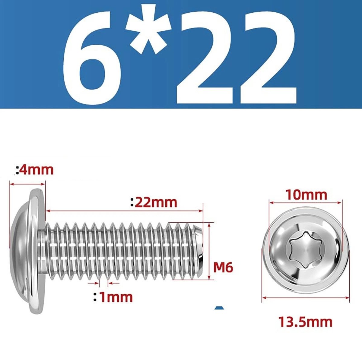 Torx Flanged Button Head Screws — 18 - 8 Stainless Steel, ISO 7380 - 2, M2 to M8 - HomeDIYer