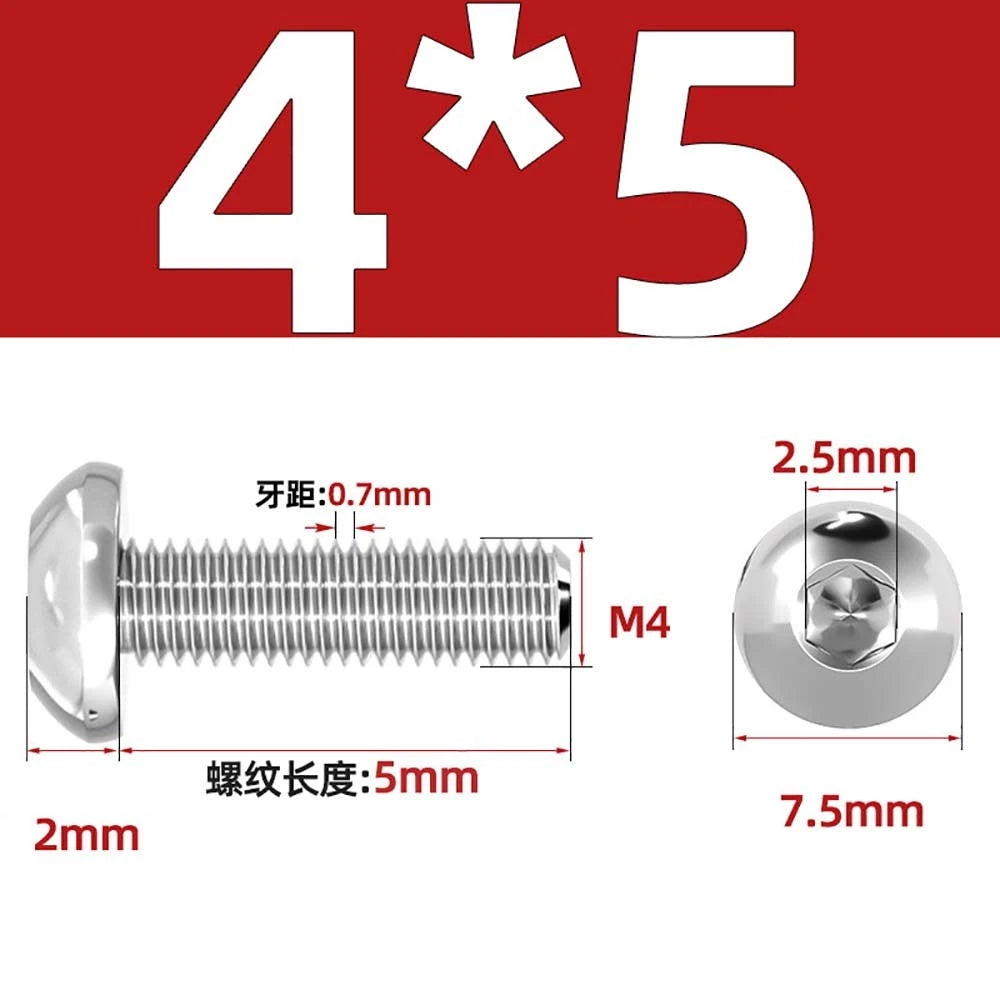 M1.6–M5 A2 Stainless Steel Button Head Socket Cap Screws – Round Pan Head, Hex Drive, Fully Threaded