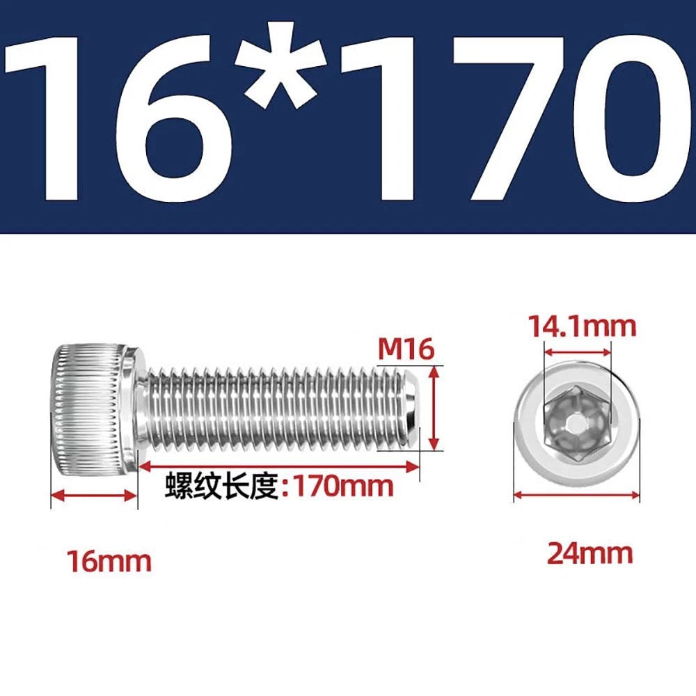 Socket Head Cap Screws – A2 Stainless Steel, M6 to M24, Hex Drive (DIN 912)