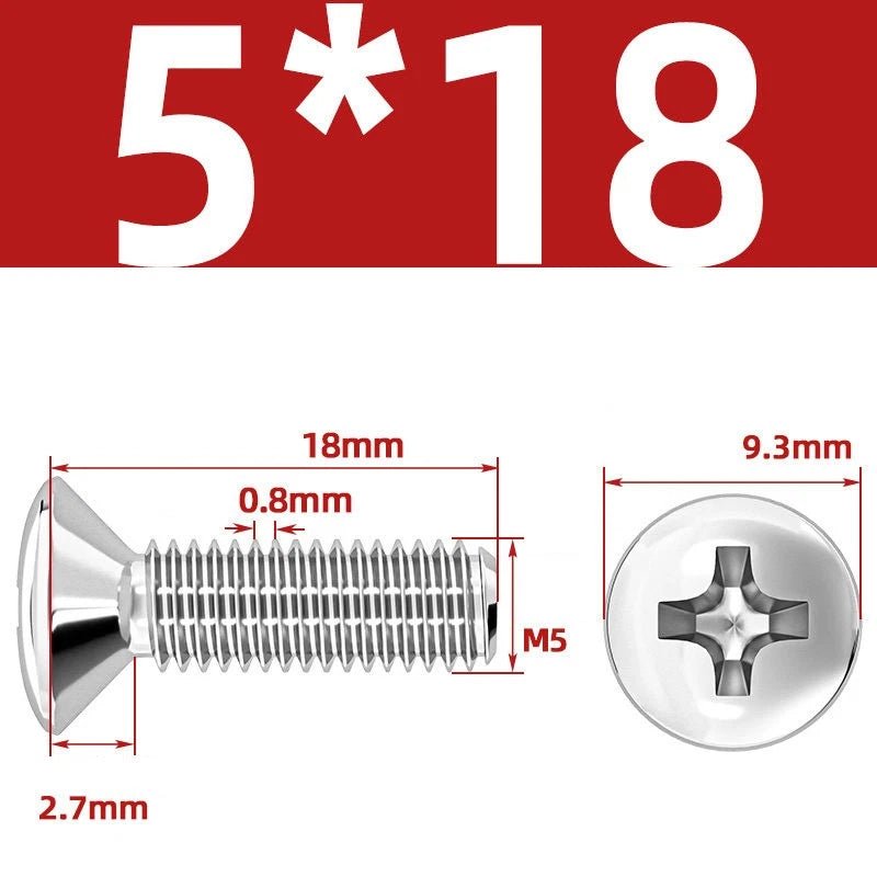 Phillips Oval Head Machine Screws Stainless Steel — M1.6 to M10, All Sizes - HomeDIYer