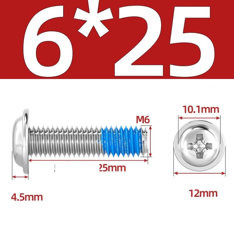 A2 Stainless Steel Phillips Flanged Button Head Machine Screws — M2 to M6, Built - In Washer Face - HomeDIYer