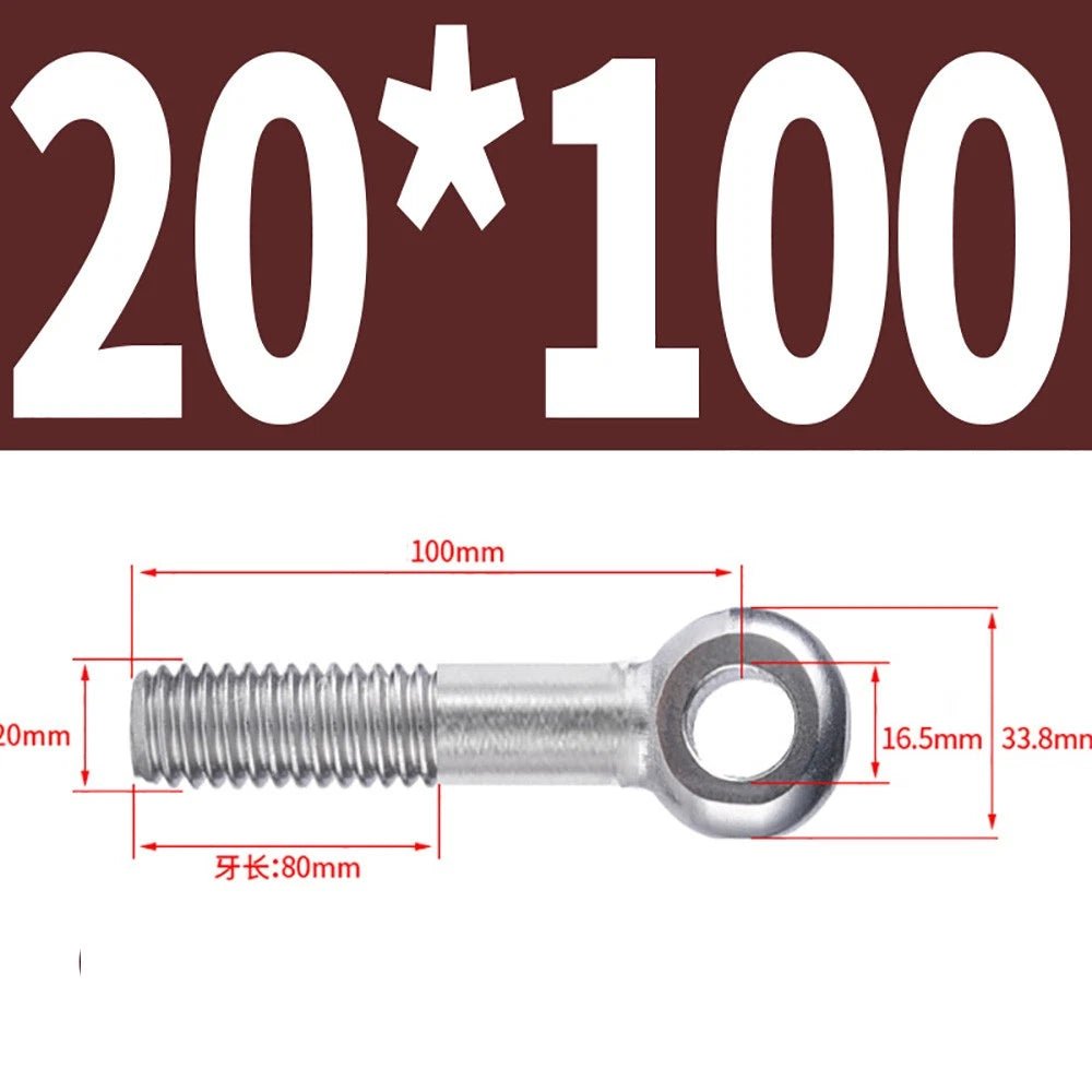 M5 - M24 A2 304 Stainless Steel Partially Threaded Forged Eye Bolts with Rings for Wire Rope & Hanging - HomeDIYer