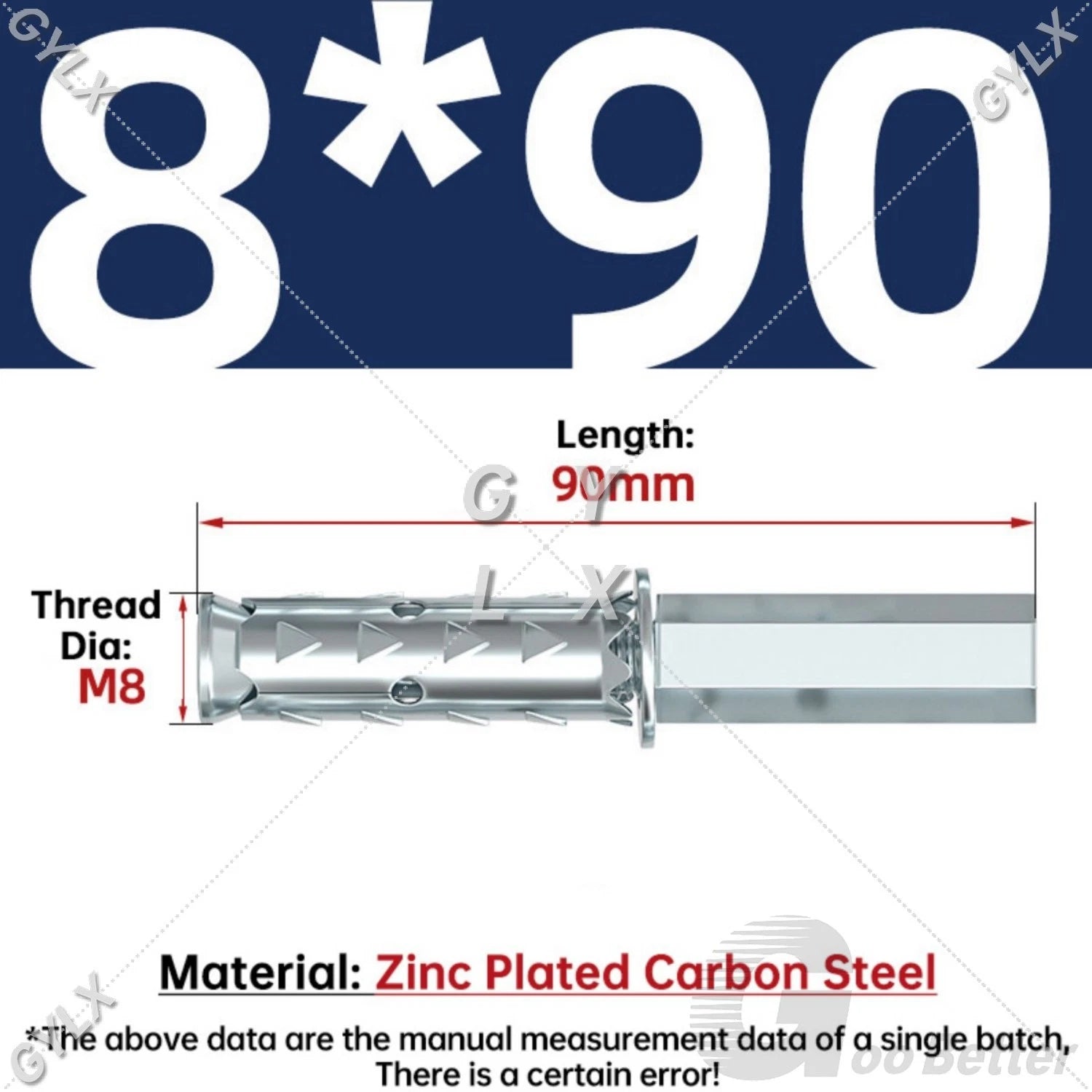 Galvanized Masonry Concrete Expansion Bolts — M6 M8 M10 M12 Wall Anchor Screws