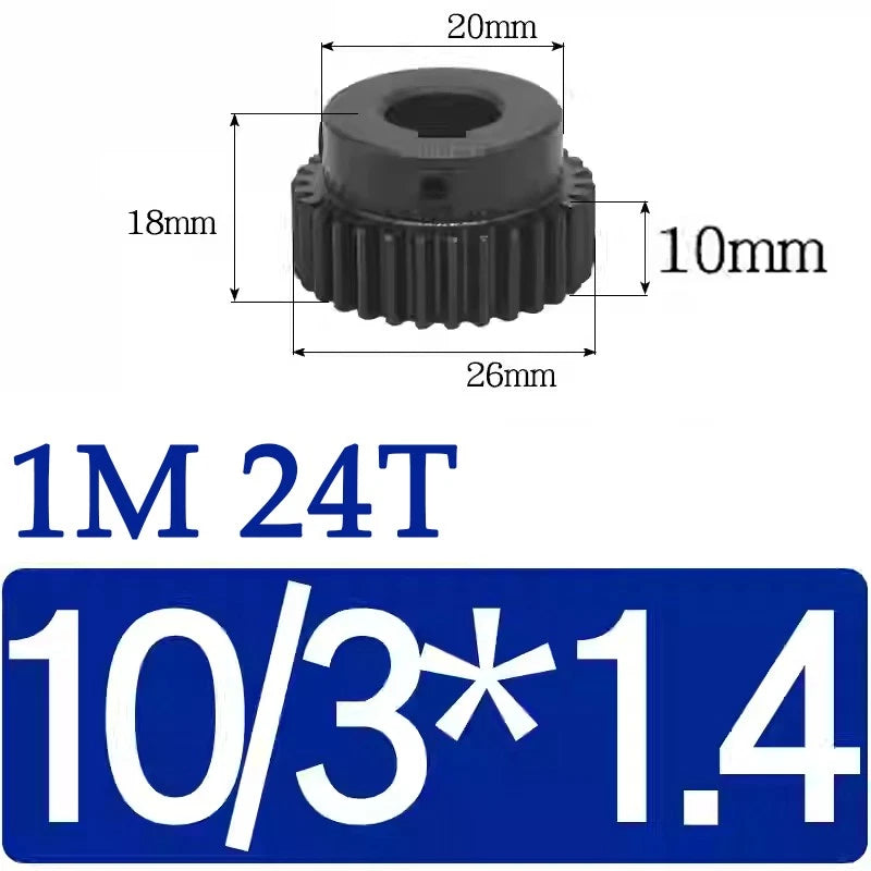 Spur Gears 1 Mod Transmission Gear With Step 45# Steel Pinion Motor Gear 10T~29T